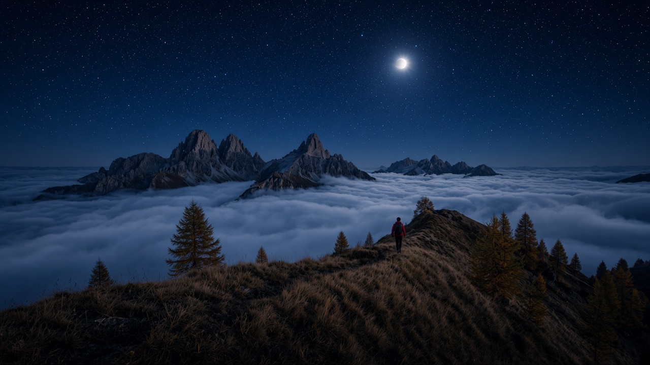 Dolomites Autumn dark mode wallpaper 4