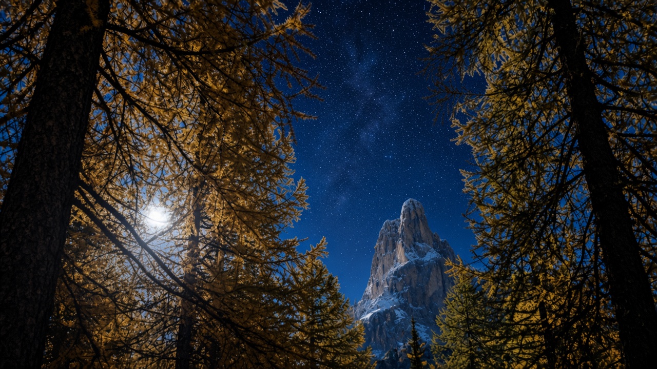 Dolomites Autumn dark mode wallpaper 5