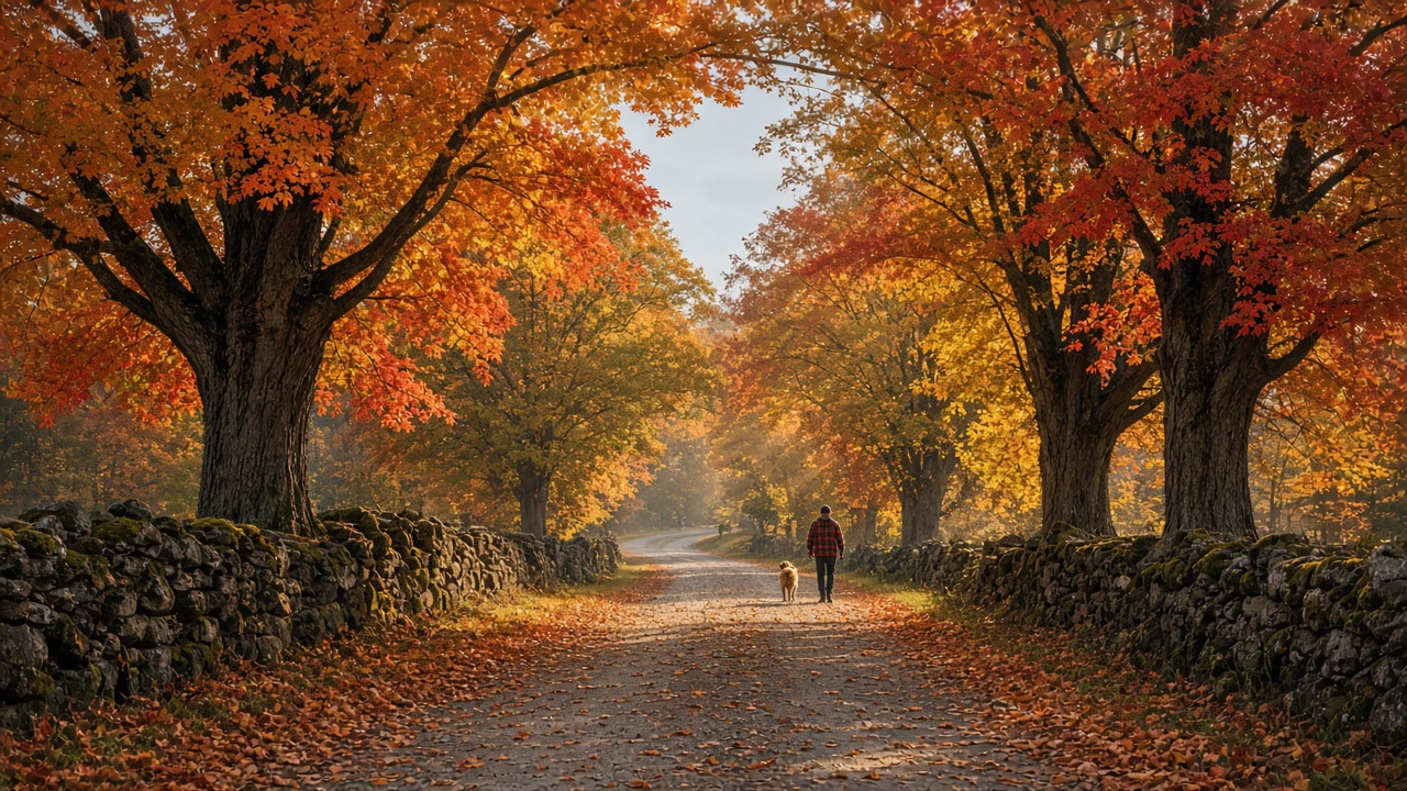 New England Fall light mode wallpaper 3